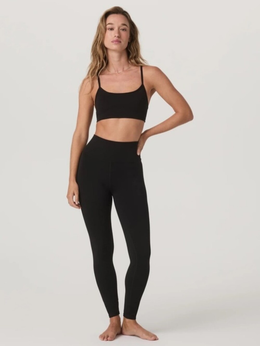 Vuori Set All The Feels Leggings & Bra Black Minimalist Activewear Sz XS & S NWT